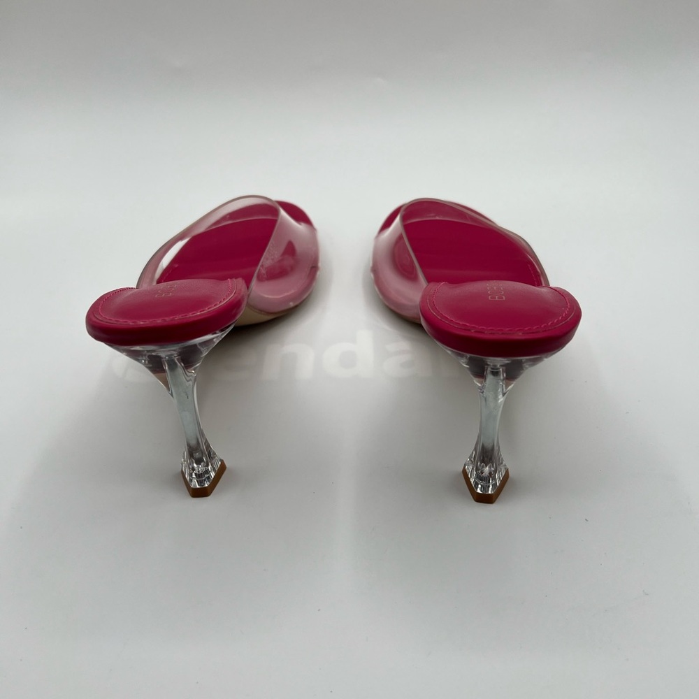 Bcbgeneration Clear Strap Heels Raspberry Pink Si… - image 6